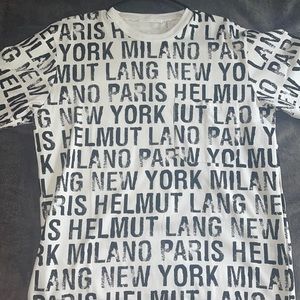 Helmut Lang Graphic All Over White T-shirt
